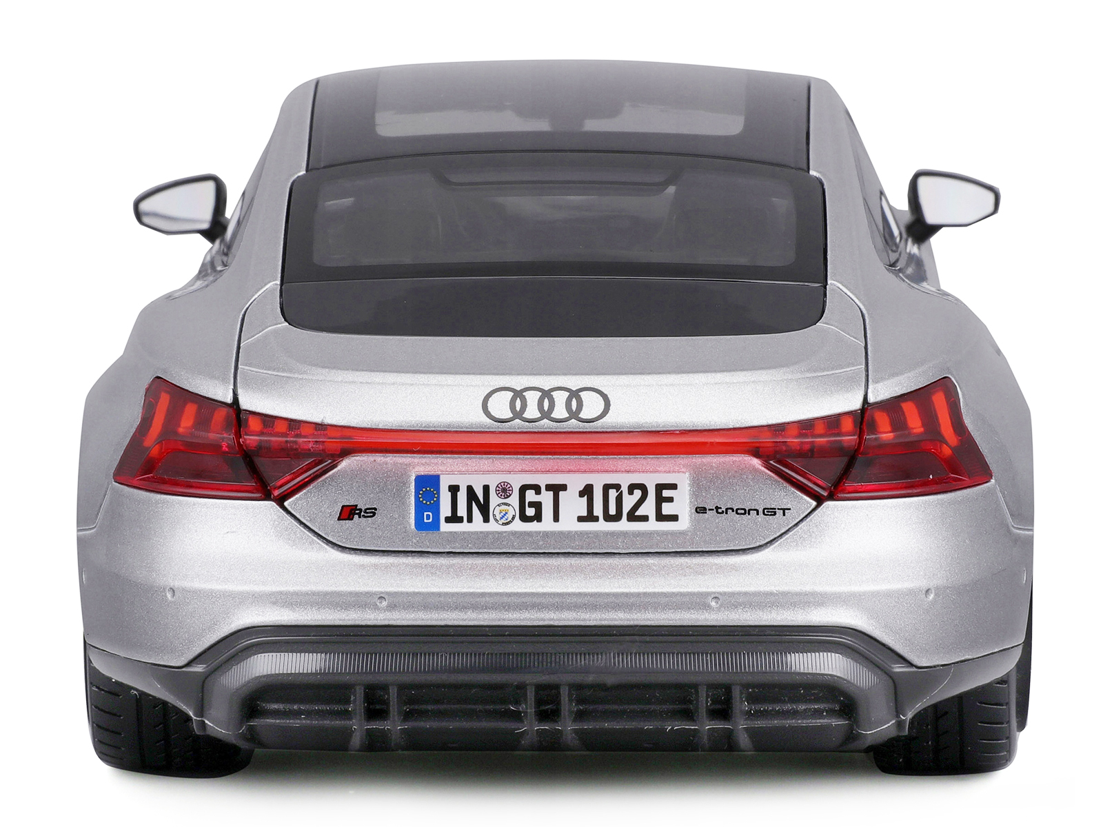 2022 Audi RS e-tron GT Silver Metallic with Sunroof 1/18 Diecast Model Car by Bburago - Image 3
