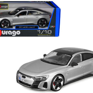 2022 Audi RS e-tron GT Silver Metallic with Sunroof 1/18 Diecast Model Car by Bburago
