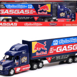 Peterbilt 387 Truck Dark Blue "Red Bull - Troy Lee Designs - GASGAS" 1/32 Diecast Model by New Ray