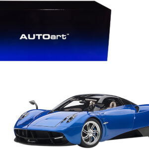 Pagani Huayra Metallic Blue with Black Top and Silver Wheels 1/12 Model Car by Autoart