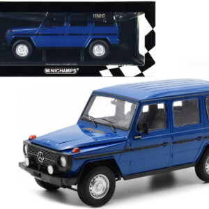 1980 Mercedes-Benz G-Model (LWB) Dark Blue with Black Stripes Limited Edition to 402 pieces Worldwide 1/18 Diecast Model Car by Minichamps