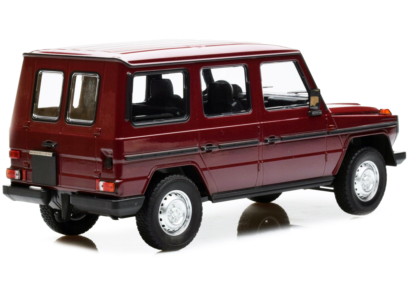 1980 Mercedes-Benz G-Model (LWB) Dark Red with Black Stripes Limited Edition to 402 pieces Worldwide 1/18 Diecast Model Car by Minichamps - Image 3