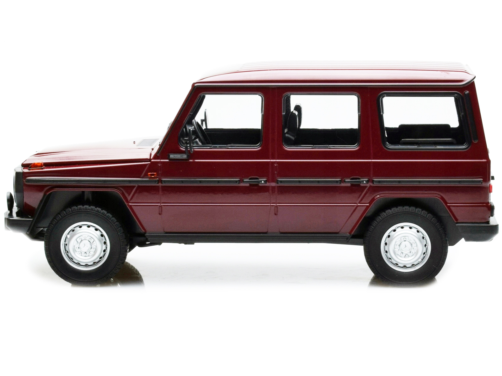 1980 Mercedes-Benz G-Model (LWB) Dark Red with Black Stripes Limited Edition to 402 pieces Worldwide 1/18 Diecast Model Car by Minichamps - Image 2