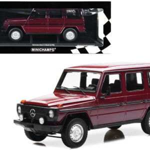 1980 Mercedes-Benz G-Model (LWB) Dark Red with Black Stripes Limited Edition to 402 pieces Worldwide 1/18 Diecast Model Car by Minichamps