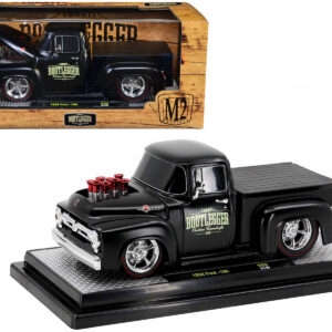 1956 Ford F-100 Pickup Truck Matt Black "Lunati Bootlegger" Limited Edition to 6550 pieces Worldwide 1/24 Diecast Model Car by M2 Machines