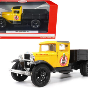 1931 Ford Model AA Pickup Truck Yellow and Black "Drink it Ice Cold for Sparkling Refreshment - Coca-Cola" 1/24 Diecast Model Car by Motor City Classics