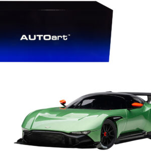 Aston Martin Vulcan Apple Tree Green Metallic with Orange Accents and Carbon Top 1/18 Model Car by Autoart