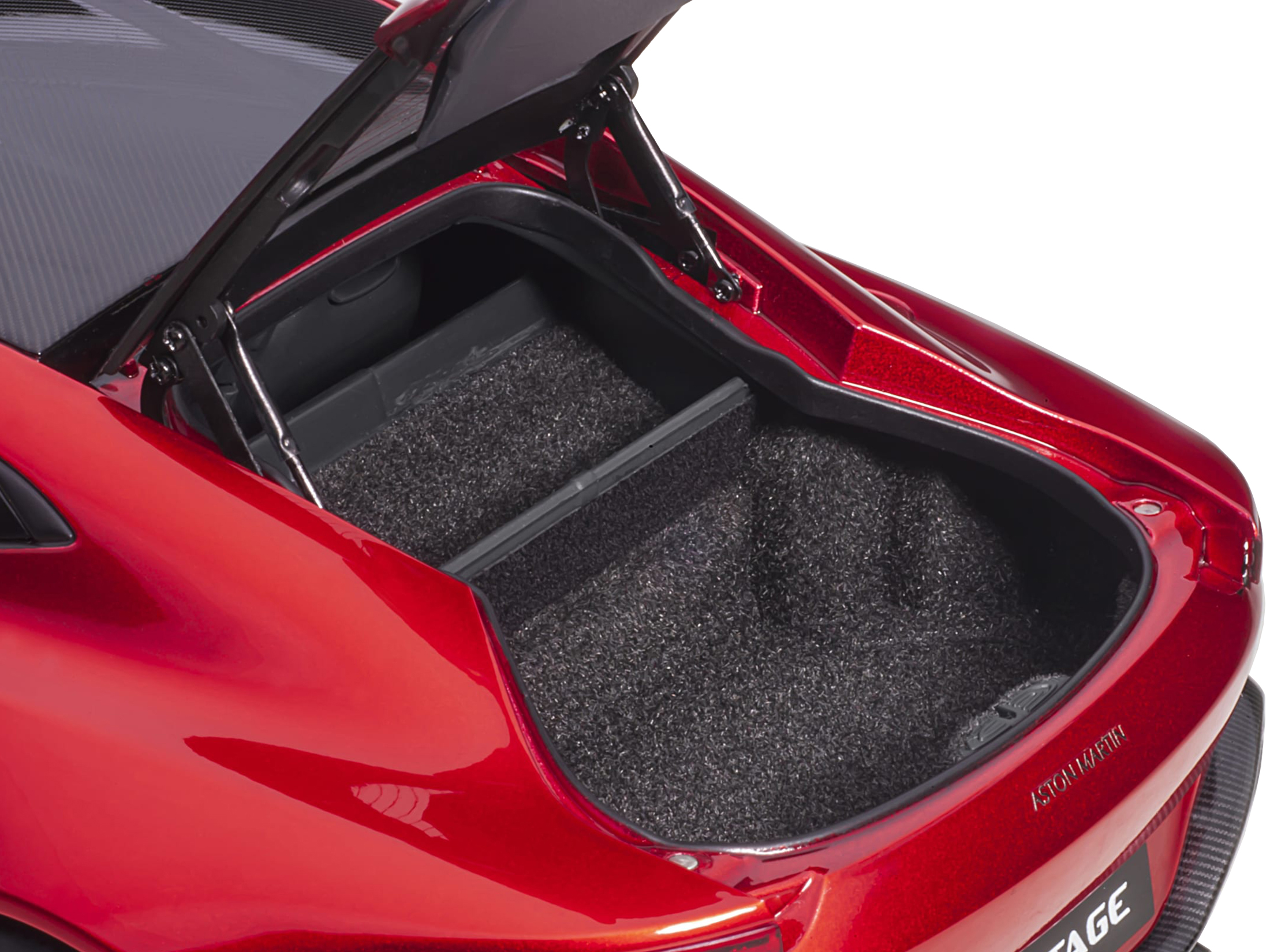 2019 Aston Martin Vantage RHD (Right Hand Drive) Hyper Red Metallic with Carbon Top 1/18 Model Car by Autoart - Image 3