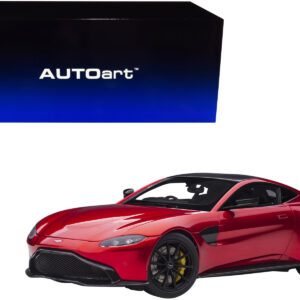 2019 Aston Martin Vantage RHD (Right Hand Drive) Hyper Red Metallic with Carbon Top 1/18 Model Car by Autoart