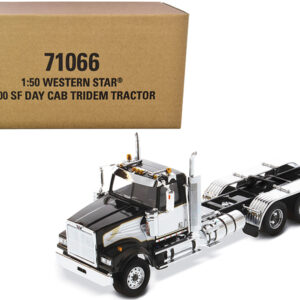 Western Star 4900 SF Tridem Day Cab Truck Tractor Black "Transport Series" 1/50 Diecast Model by Diecast Masters