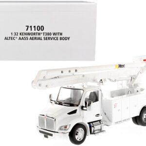 Kenworth T380 with Altec AA55 Aerial Service Truck White "Transport Series" 1/32 Diecast Model by Diecast Masters