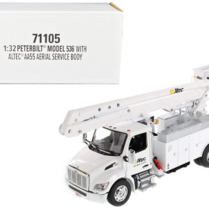 Peterbilt 536 Truck with Altec AA55 Aerial Service Body White "Transport Series" 1/32 Diecast Model by Diecast Masters
