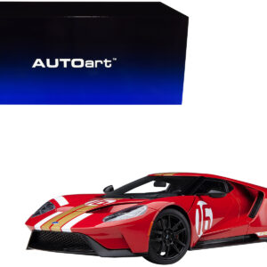 Ford GT Heritage Edition #16 "Alan Mann" Red Metallic with Gold Stripes 1/18 Model Car by Autoart