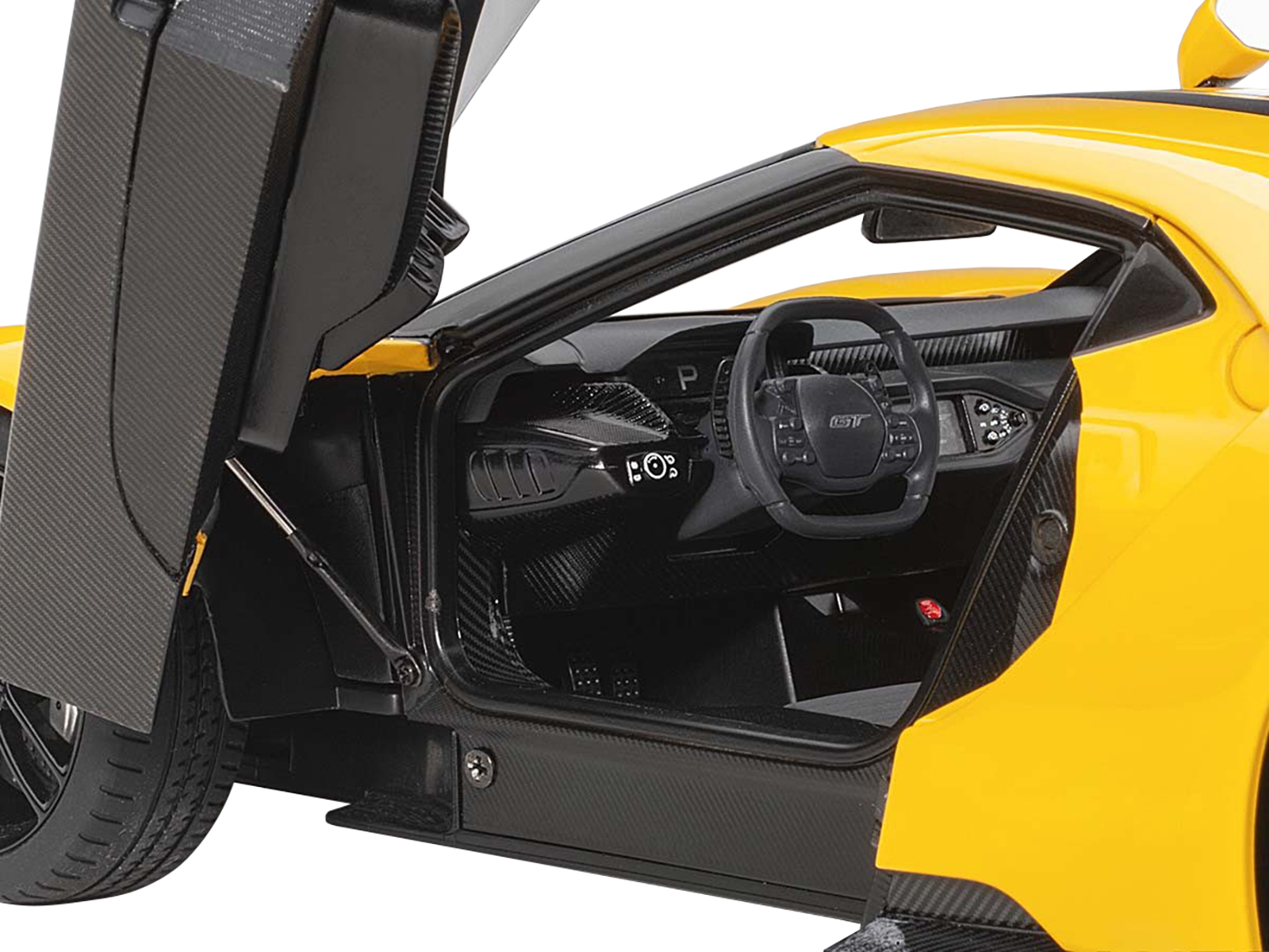 2017 Ford GT Triple Yellow with Black Stripes 1/18 Model Car by Autoart - Image 3