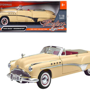 1949 Buick Roadmaster Cream with Red Interior 1/18 Diecast Model Car by Motormax