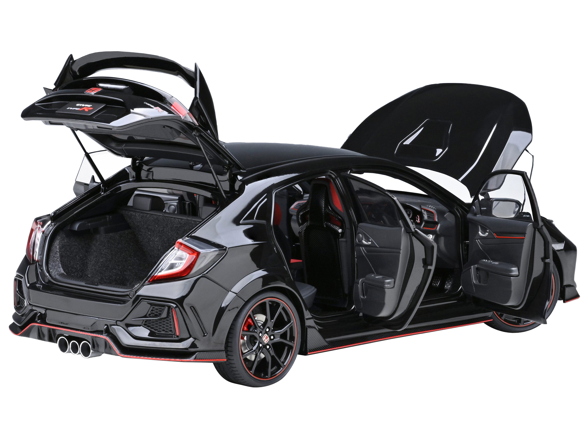 2021 Honda Civic Type R (FK8) RHD (Right Hand Drive) Crystal Black Pearl 1/18 Model Car by Autoart - Image 2