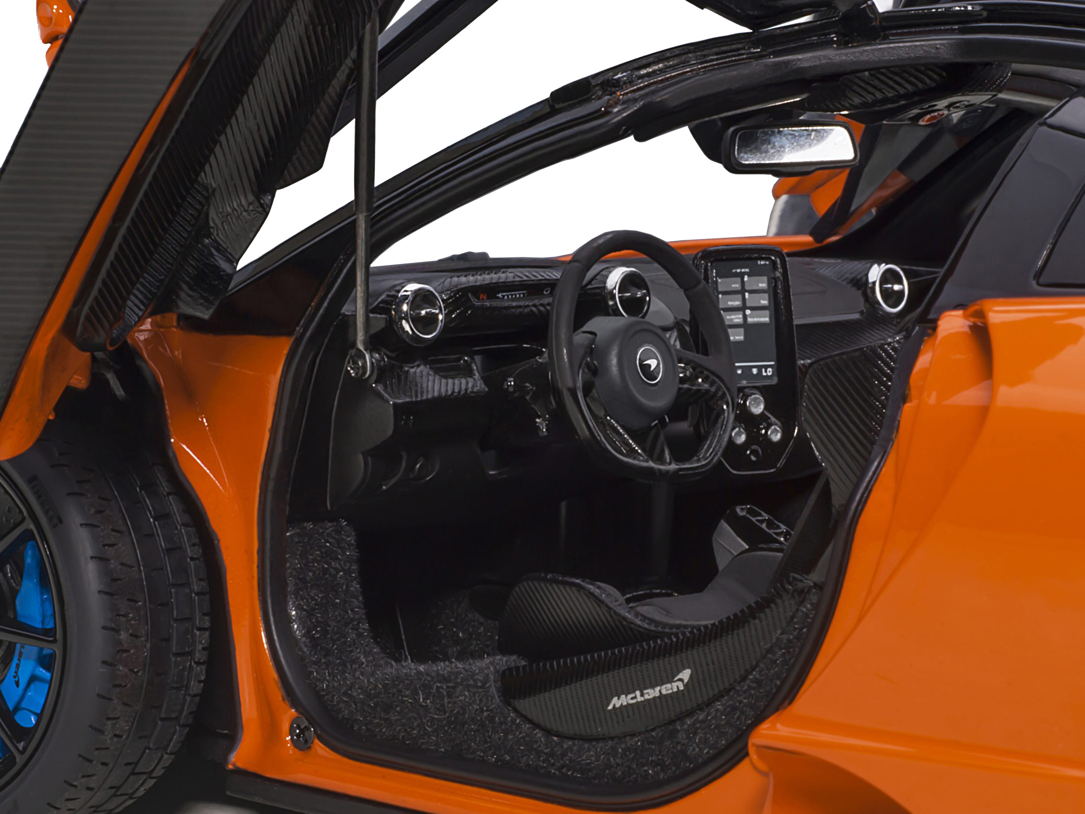 Mclaren Senna Trophy Mira Orange and Black with Carbon Accents 1/18 Model Car by Autoart - Image 3