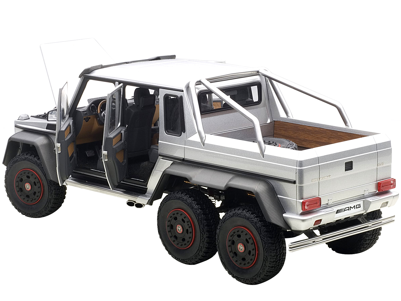 Mercedes G63 AMG 6X6 Silver 1/18 Model Car by Autoart - Image 2