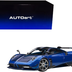 Pagani Huayra BC Blu Francia / Candy Blue Metallic with Carbon Accents 1/18 Model Car by Autoart