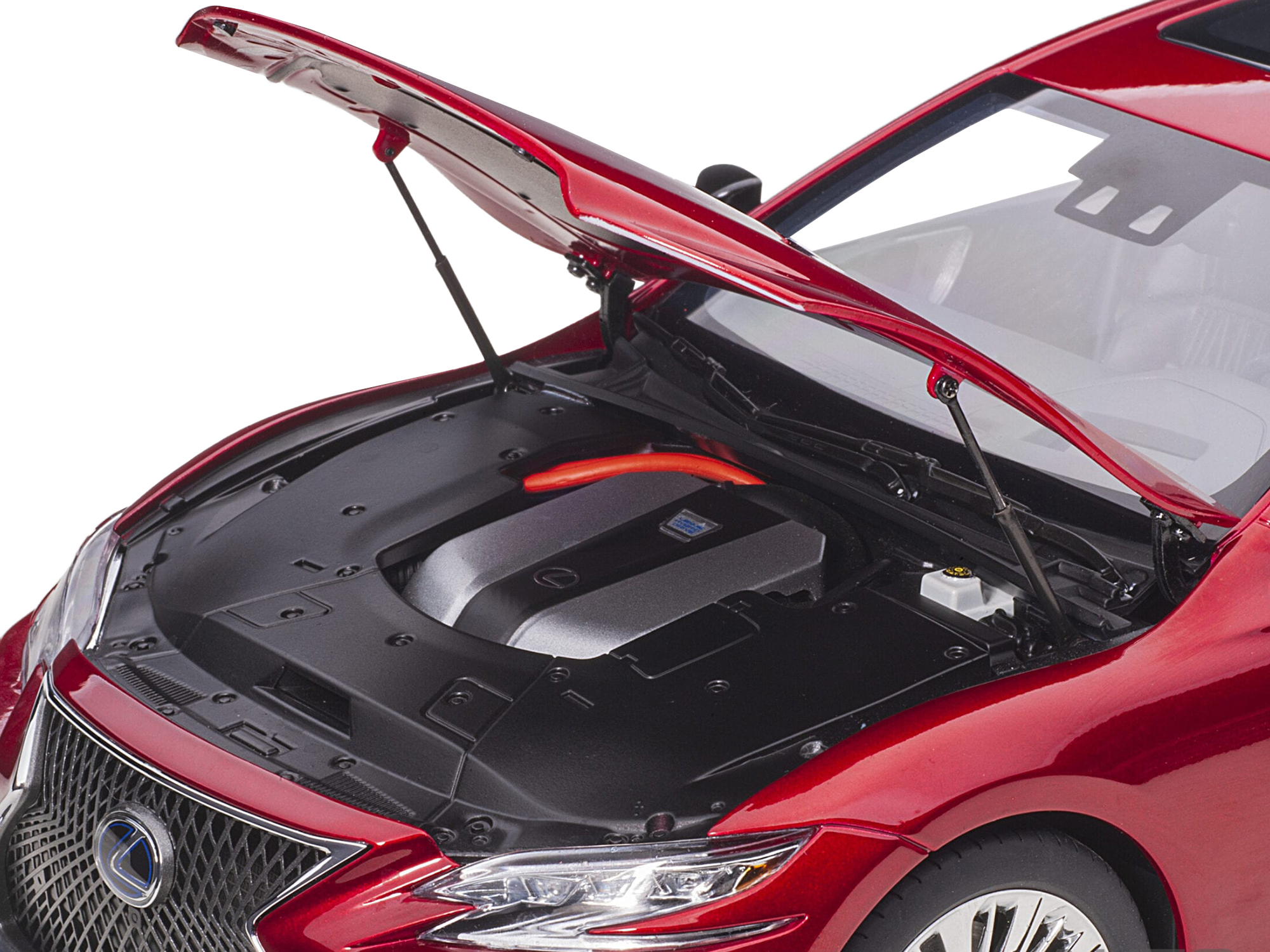Lexus LS500h Morello Red Metallic with Chrome Wheels 1/18 Model Car by Autoart - Image 3