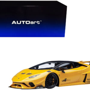 Lamborghini Huracan GT "LB-Silhouette Works" Yellow Metallic with Black Top 1/18 Model Car by Autoart