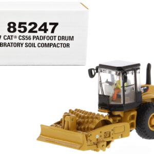 CAT Caterpillar CS56 Padfoot Drum Vibratory Soil Compactor with Operator "High Line" Series 1/87 (HO) Scale Diecast Model by Diecast Masters