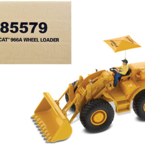 CAT Caterpillar 966A Wheel Loader Yellow with Operator "Vintage Series" 1/50 Diecast Model by Diecast Masters