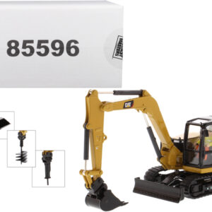 CAT Caterpillar 308 CR Next Generation Mini Hydraulic Excavator with Work Tools and Operator "High Line" Series 1/50 Diecast Model by Diecast Masters