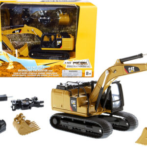 CAT Caterpillar 320F L Hydraulic Tracked Excavator with 5 Work Tools "Play & Collect!" 1/64 Diecast Model by Diecast Masters