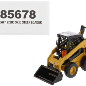 CAT Caterpillar 272D3 Skid Steer Loader with Operator Yellow "High Line" Series 1/32 Diecast Model by Diecast Masters