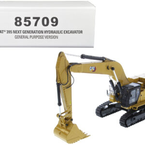 CAT Caterpillar 395 Next Generation Hydraulic Excavator (General Purpose Version) Yellow with Operator and Additional Tools "High Line" Series 1/50 Diecast Model by Diecast Masters