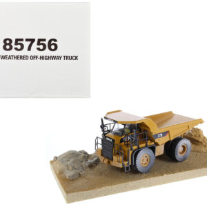 CAT Caterpillar 770 Off-Highway Truck Yellow (Weathered) with Operator "Weathered" Series 1/50 Diecast Model by Diecast Masters