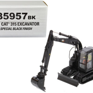 CAT Caterpillar 315 Track Type Hydraulic Excavator Special Black Finish with Operator "High Line" Series 1/50 Diecast Model by Diecast Masters