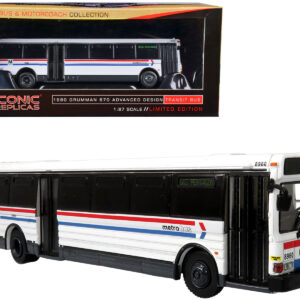 1980 Grumman 870 Advanced Design Transit Bus WMATA (Washington Metropolitan Area Transit Authority) Metro Bus "16S Pentagon" "Vintage Bus & Motorcoach Collection" 1/87 Diecast Model by Iconic Replicas