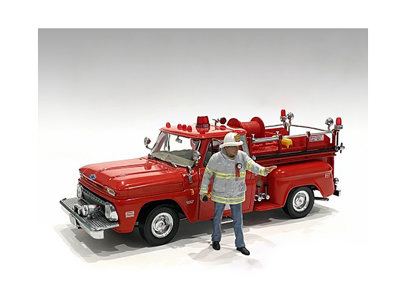 "Firefighters" 6 piece Figure Set (4 Males 1 Dog 1 Accessory) for 1/18 Scale Models by American Diorama - Image 2