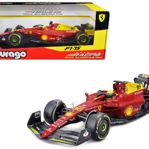 Ferrari F1-75 #16 Charles Leclerc "Giallo Modena" 2nd Place Formula One F1 Italian GP (2022) "Formula Racing" Series 1/18 Diecast Model Car by Bburago