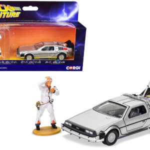 DMC DeLorean Time Machine with Doc Brown Figure "Back to the Future" (1985) Movie Diecast Model Car by Corgi