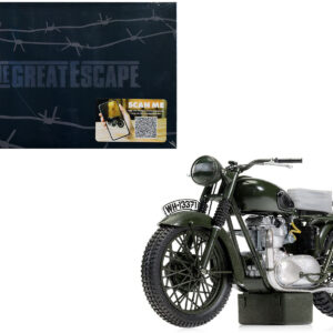 Triumph TR6 Trophy Motorcycle Dark Green (Weathered) "The Great Escape" (1963) Movie Diecast Model by Corgi