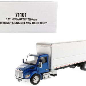 Kenworth T280 with Supreme Signature Van Truck Body Blue and White "Transport Series" 1/32 Diecast Model by Diecast Masters