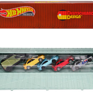 2022 "Deutschland Design" 5 piece Set with Container "Car Culture" Series Diecast Model Cars by Hot Wheels