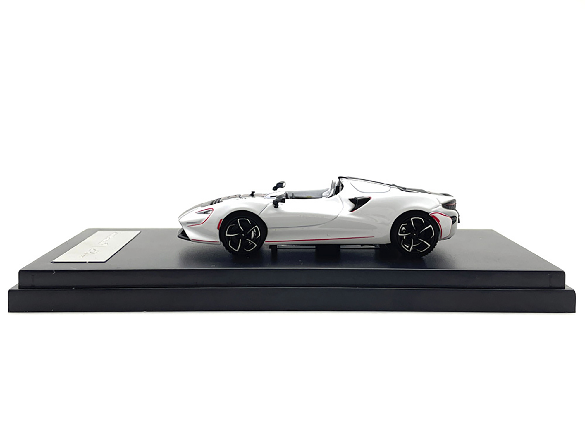 McLaren Elva Convertible White with Carbon and Red Stripes 1/64 Diecast Model Car by LCD Models - Image 2