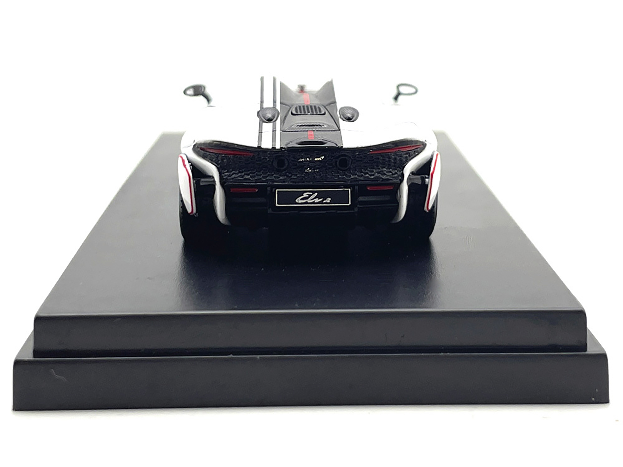 McLaren Elva Convertible White with Carbon and Red Stripes 1/64 Diecast Model Car by LCD Models - Image 3
