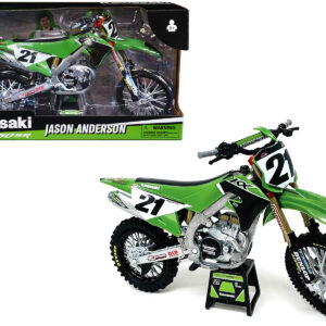 Kawasaki KX450SR Dirt Bike Motorcycle #21 Jason Anderson Green and Black "Kawasaki Racing Team" 1/6 Model by New Ray