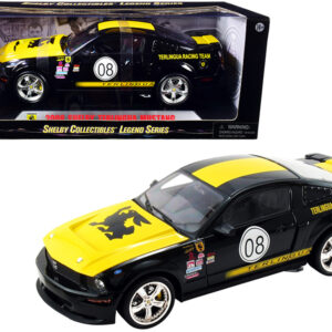 2008 Ford Shelby Mustang #08 "Terlingua" Black and Yellow "Shelby Collectibles Legend" Series 1/18 Diecast Model Car by Shelby Collectibles