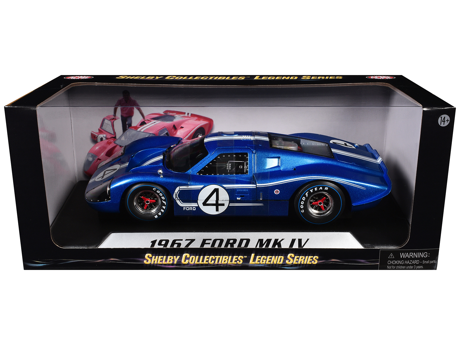 Ford GT MK IV #4 Blue L. Ruby - D. Hulme 24 Hours of Le Mans (1967) 1/18 Diecast Model Car by Shelby Collectibles - Image 3