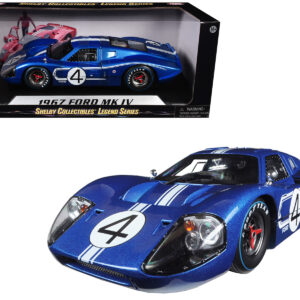 Ford GT MK IV #4 Blue L. Ruby - D. Hulme 24 Hours of Le Mans (1967) 1/18 Diecast Model Car by Shelby Collectibles