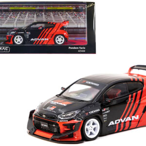 Toyota "Pandem" Yaris RHD (Right Hand Drive) Black and Red "ADVAN" Livery "Hobby43" Series 1/43 Diecast Model Car by Tarmac Works
