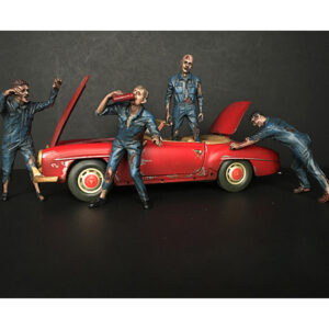 Zombie Mechanics 4 Piece Figurine Set "Got Zombies??" for 1/24 Scale Models by American Diorama