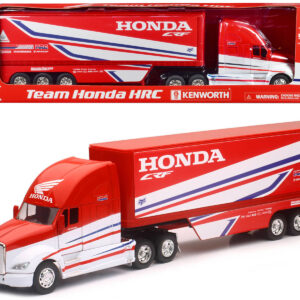 Kenworth Semi-Truck Red and White "Team Honda HRC" 1/32 Diecast Model by New Ray