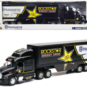 Peterbilt 387 Semi-Truck Black "Rockstar Energy Drink - Husqvarna Factory Racing" 1/32 Diecast Model by New Ray